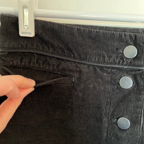 Wilfred Free Karmen Corduroy High Waisted Button Front Mini Skirt Black Womens 4 - Picture 5 of 7